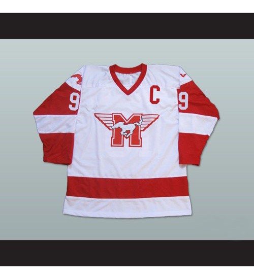 Custom Hamilton Mustangs 9 Derek Sutton Movie Hockey Jersey